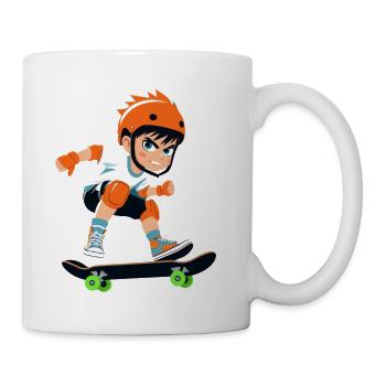 Cool Skater Boy Anime Cartoon - Coffee/Tea Mug - white - Right