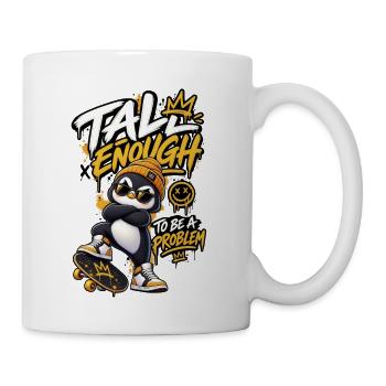 Penguin Skater Graffiti Crown - Coffee/Tea Mug - white - Right