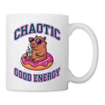 Chaotic Good Energy Capybara Donut Boba Summer - Coffee/Tea Mug - white - Right