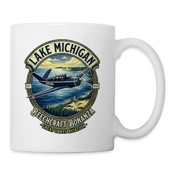 Lake Michigan Beechcraft Bonanza Patch - Coffee/Tea Mug - white - Right