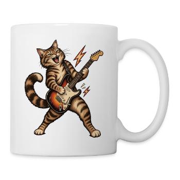 Guitar Cat - Coffee/Tea Mug - white - Right