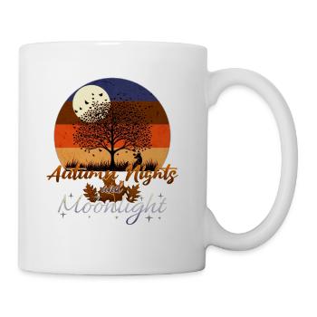 Autumn Nights and Moonlight Retro Sunset - Coffee/Tea Mug - white - Right