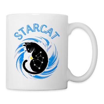 Celestial Black Cat Constellation Design - Coffee/Tea Mug - white - Right