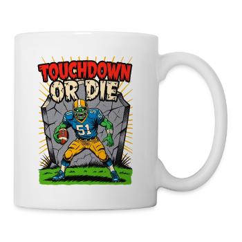 Terrifying zombie American football player - Coffee/Tea Mug - white - Right