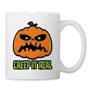 Creep It Real Grumpy Halloween Pumpkin - Coffee/Tea Mug - white - Right