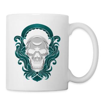 Skull Crest in Teal Baroque - Coffee/Tea Mug - white - Right