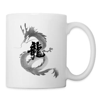 Ink Dragon Glyph - Coffee/Tea Mug - white - Right