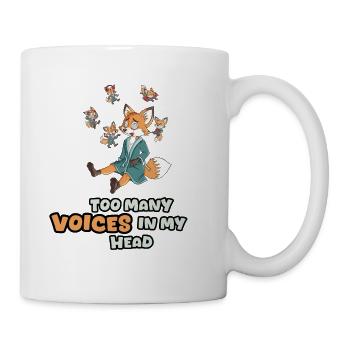 Too Many Voices in My Head – Cute Dizzy Fox - Coffee/Tea Mug - white - Right