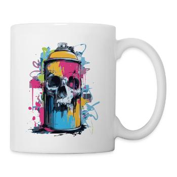Skull Graffiti Spray Can - Coffee/Tea Mug - white - Right