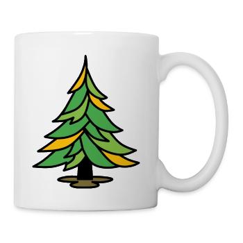 Stylized Pine Tree - Coffee/Tea Mug - white - Right