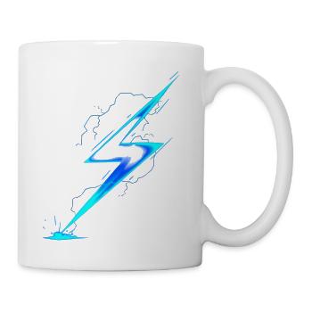 Azure Neon Lightning Burst - Coffee/Tea Mug - white - Right