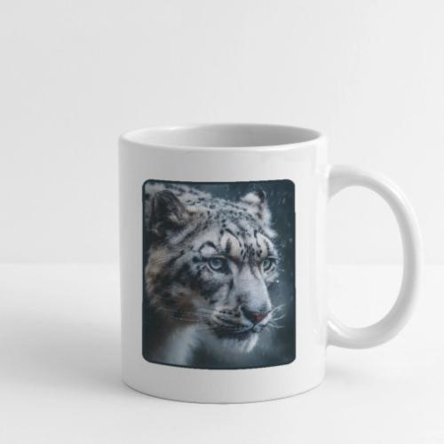 Snow Leopard Blue Eyes Design - Coffee/Tea Mug