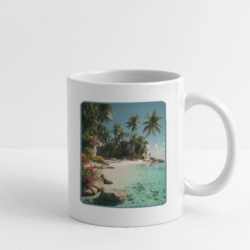 Serene Tropical Beach Floral Design - Coffee/Tea Mug