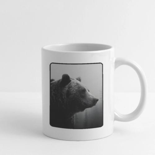Grizzly Bear Black White Portrait Design - Coffee/Tea Mug