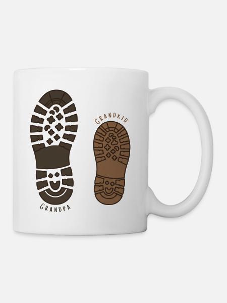 Grandpa Grandkid Footprint Duo - Coffee/Tea Mug - white