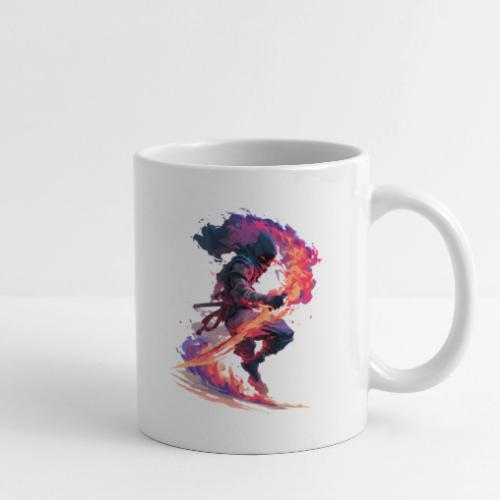 Flaming Ninja Warrior Fantasy Design - Coffee/Tea Mug