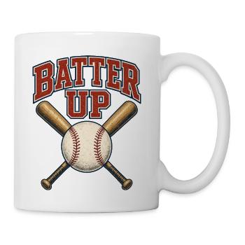 Batter Up Baseball Crest - Coffee/Tea Mug - white - Right