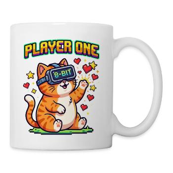 Player One Cute Cat Gamer VR Headset 8-Bit Pixel - Coffee/Tea Mug - white - Right