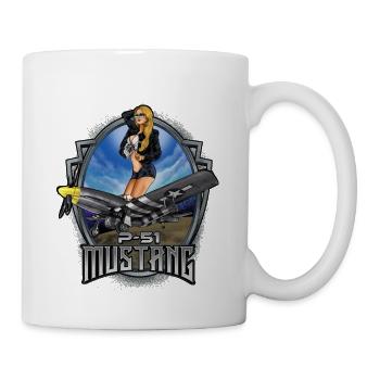 P-51 Mustang Airforce Pilot Gift - Coffee/Tea Mug - white - Right