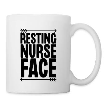 Resting Nurse Face - Coffee/Tea Mug - white - Right