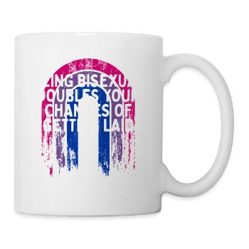 Doubles Your Chances of Getting Laid Bisexual - Coffee/Tea Mug - white - Right