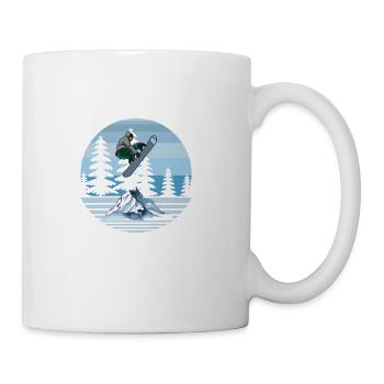 snow skiing on high mountains 3 - Coffee/Tea Mug - white - Right