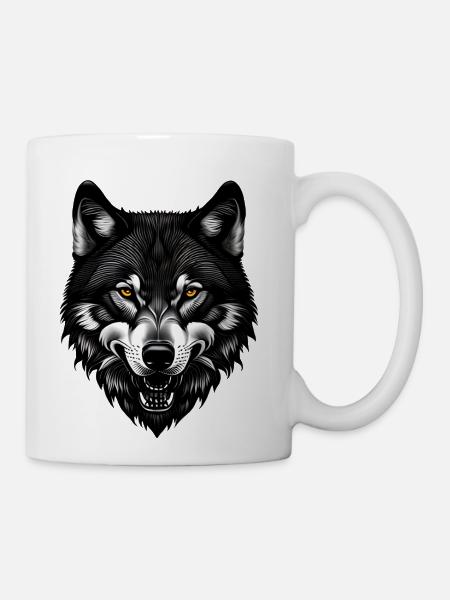 Black Wolf - Coffee/Tea Mug - white