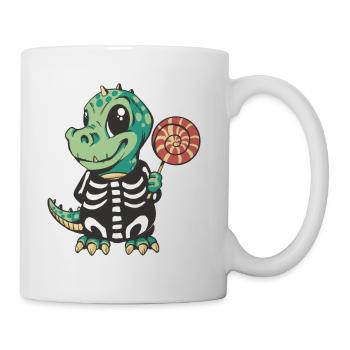 Cute Dinosaur In Costume Halloween - Coffee/Tea Mug - white - Right