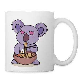 Cute Koala Bear With Ramen Kawaii Designs - Coffee/Tea Mug - white - Right