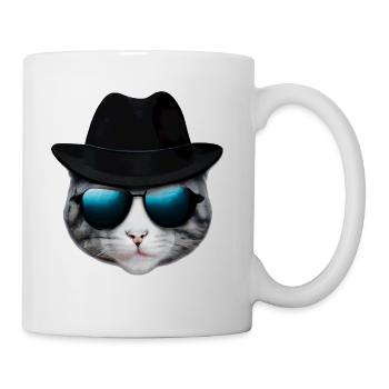 Blues Cat 4 Color - Coffee/Tea Mug - white - Right
