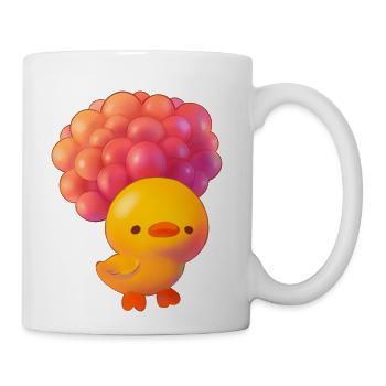 Ducky Flying With Balloons - Coffee/Tea Mug - white - Right