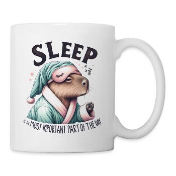 Sleepy Capybara in Comfy Pajamas - Coffee/Tea Mug - white - Right