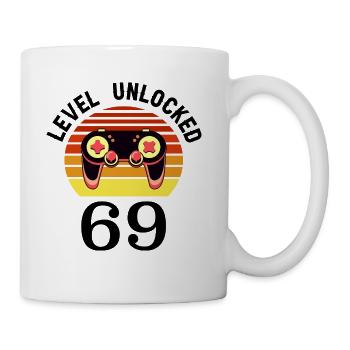 Level 69 Unlocked 69 Birthday 69 Years Old - Coffee/Tea Mug - white - Right