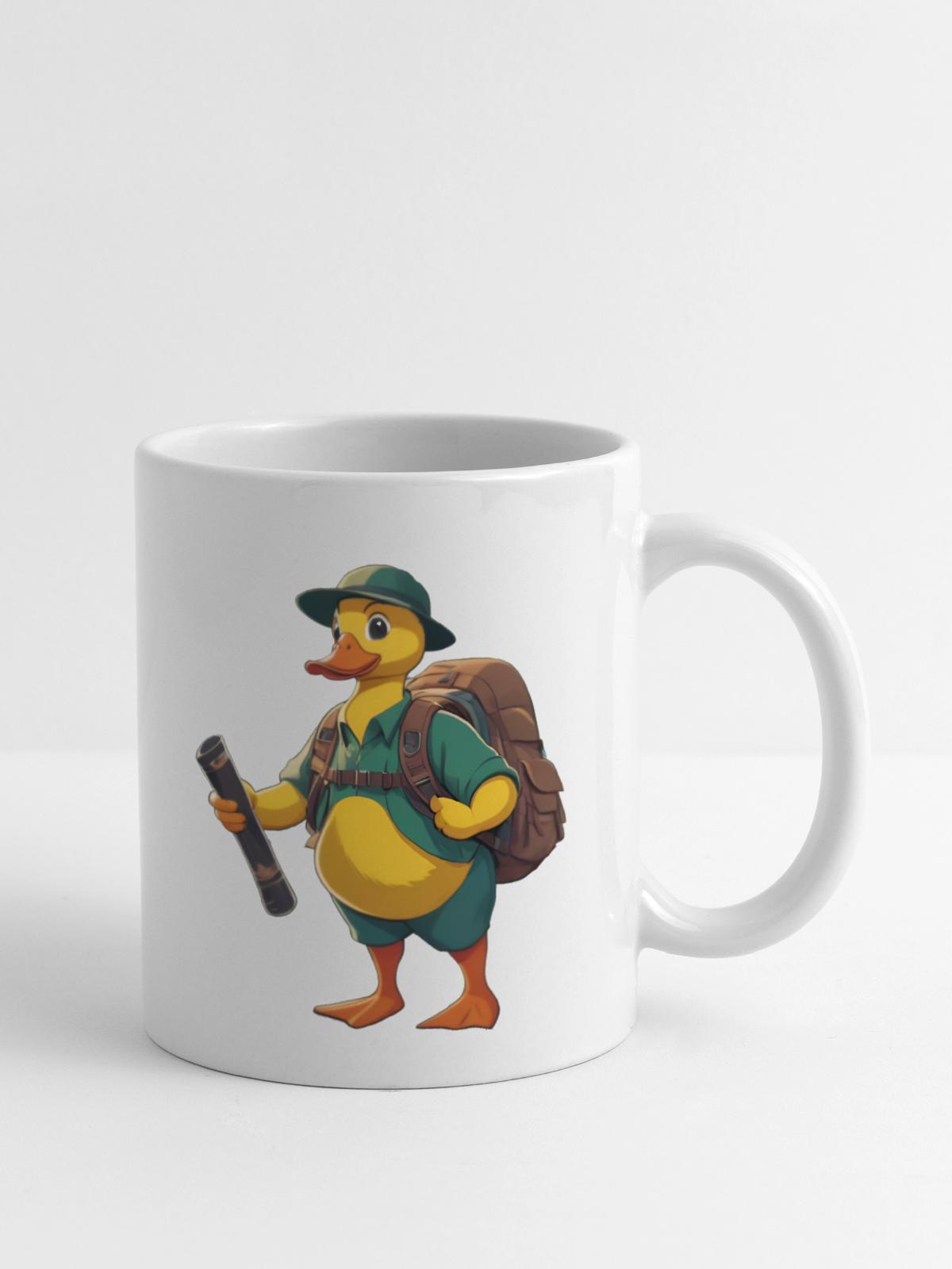 Adventure-Explorer Ducky - Coffee/Tea Mug - white - Right