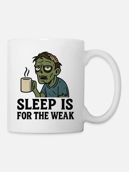 Zombie with Coffee Sleep Reminder - Coffee/Tea Mug - white