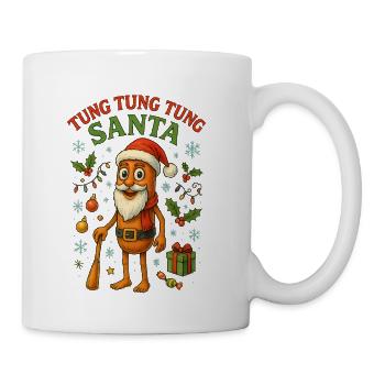 Tung Tung Tung Santa Funny Christmas Art - Coffee/Tea Mug - white - Right