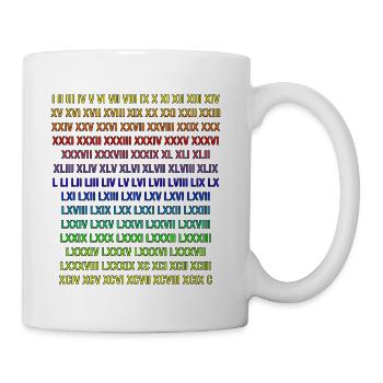 Latin Numbers - 7Color - Coffee/Tea Mug - white - Right