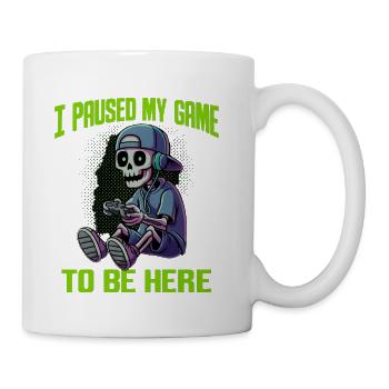 Skull Gamer with Headphones and Cap - Coffee/Tea Mug - white - Right