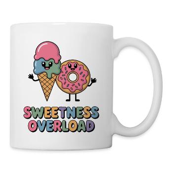 Sweetness Overload | Cute Ice Cream and Donut   - Coffee/Tea Mug - white - Right
