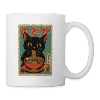 Black Cat Ramen Bowl Japanese Charming Vintage - Coffee/Tea Mug - white - Right