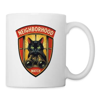cartoon cat - Coffee/Tea Mug - white - Right