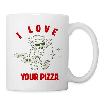 I Love Your Pizza Cartoon Slice - Coffee/Tea Mug - white - Right