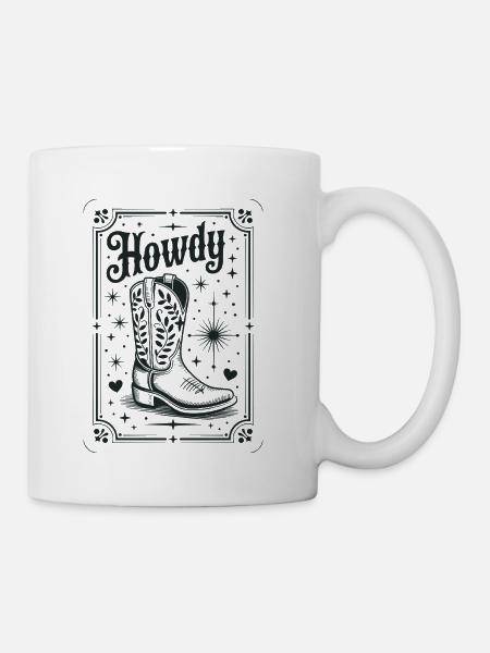 Howdy Boots Western Night - Coffee/Tea Mug - white