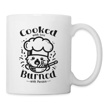 Cooked with Love Burned with Passion - Coffee/Tea Mug - white - Right
