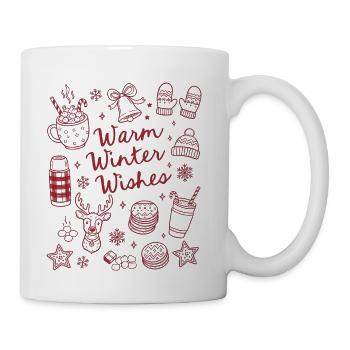 Illustration des éléments hivernaux douillets - Tasse - blanc - Droite