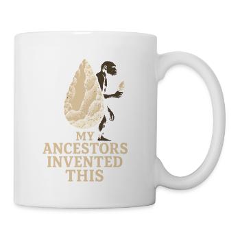 Prehistoric Homo Habilis Stone Tools - Coffee/Tea Mug - white - Right