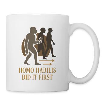 Prehistoric Homo Habilis Stone Tools - Coffee/Tea Mug - white - Right