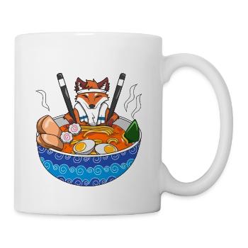 Fox Ramen Japanese Food Kawaii Anime Noodle Lover  - Coffee/Tea Mug - white - Right