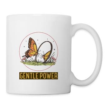 Gentle Power Butterfly Design - Coffee/Tea Mug - white - Right