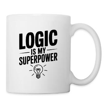 Logic is my Superpower - Coffee/Tea Mug - white - Right